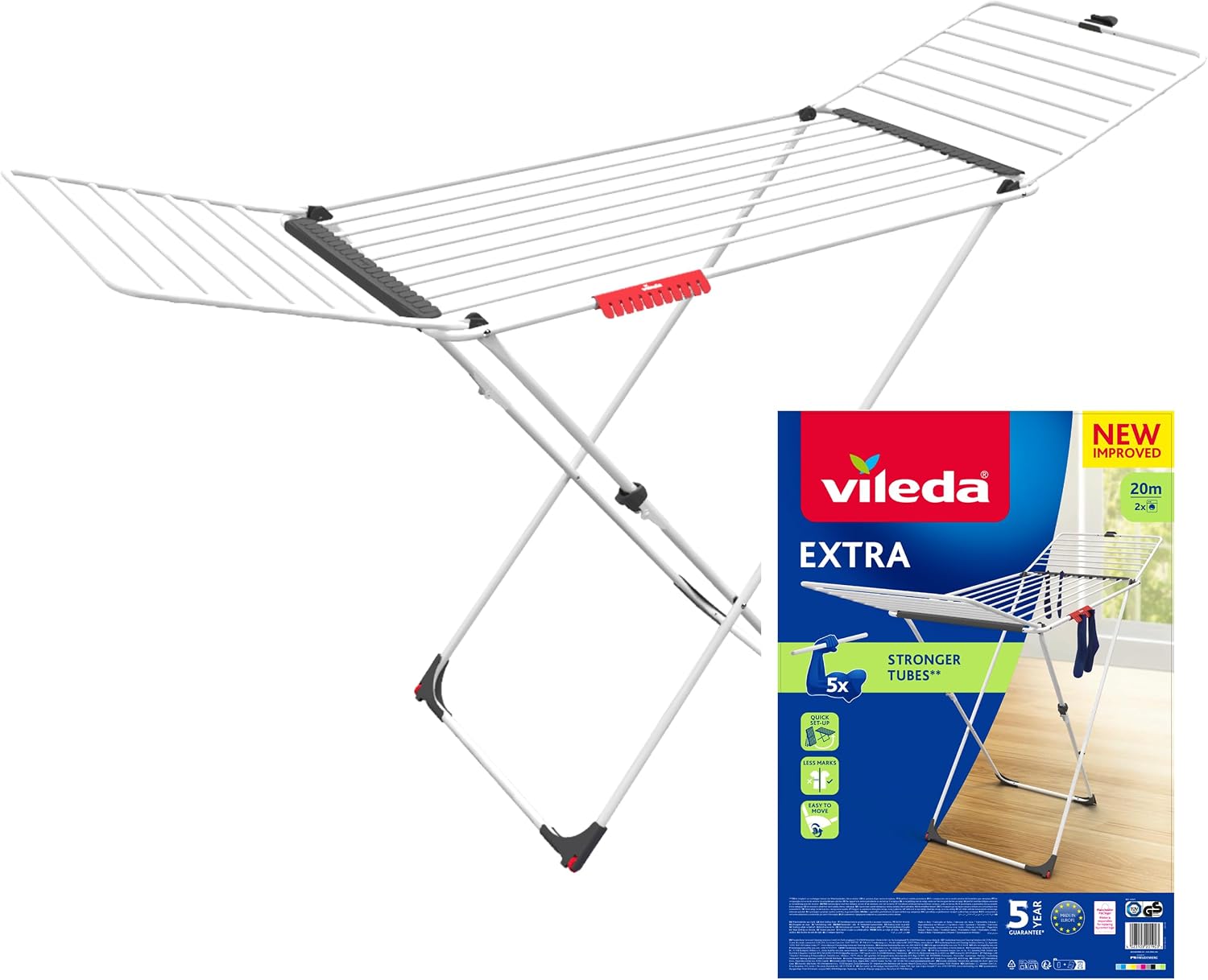 Vileda Extra 20 Meters Drying Area, Wheeled and Poultry Laundry Drying