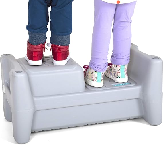 Simplay3 Sibling Step Stool, Lightweight and Non-Slip Step Stool for Kids, Multi-Level Height Gray