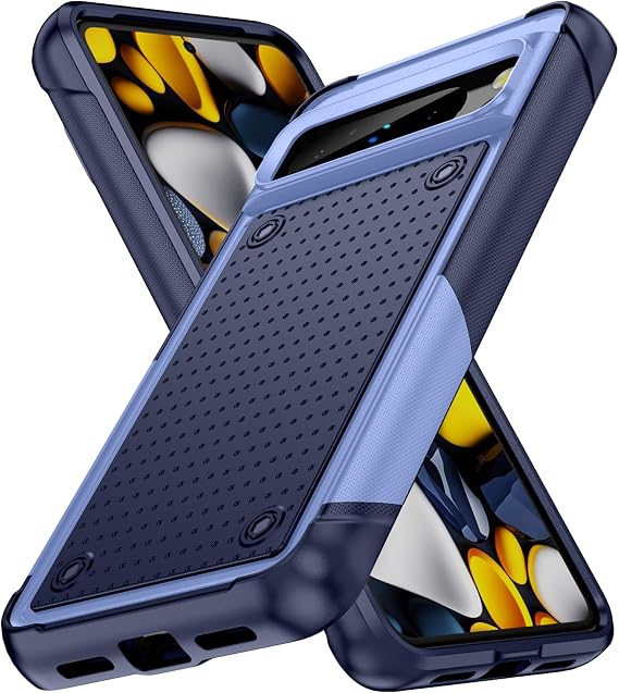 Google Pixel 8 Pro ケース 2 in 1 ギフト ミリタリーグレード 落下保護 頑丈 高耐久 カバー 耐衝撃ケース Pixel 8 Pro用 スマホケース 女性 男性 男の子 女の子 パープル+ブルー