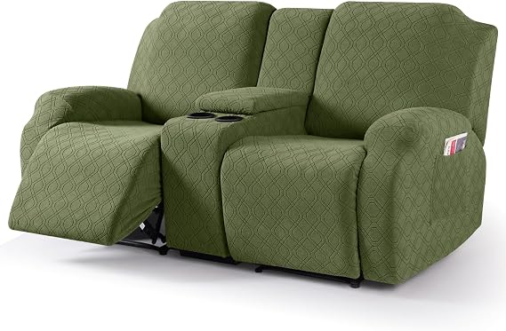 VANSOFY Stretch Recliner Loveseat Cover with Middle Console, Army Green