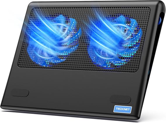 TECKNET Laptop Cooling Pad - 12"-15.6" Laptop Cooler with Quiet Cooling Fan