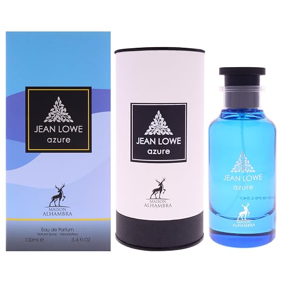 Maison Alhambra Jean Lowe - Azure for Unisex - 3.4 oz EDP Spray | Citrus, Fresh, Spicy, Amber Long-Lasting Fragrance for Unisex, 3.4 Ounce / 100 ml