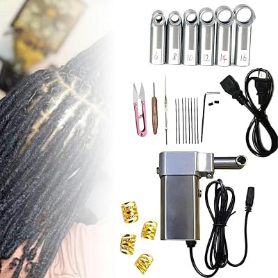 Dreadlock Maker with 6 Heads Electric Machine for Loc - Handheld Crochet Braiding Tool for Long Human Synthetic Hair
