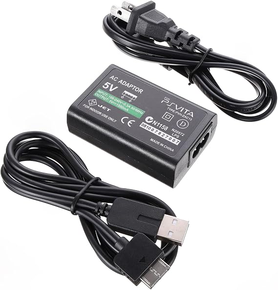 AC Adapter Power Charger USB Charging Cable for Finera PS Vita 1000, Replacement AC Power Adapter Wall Charger Compatible with PSV PS Vita 1000 Console