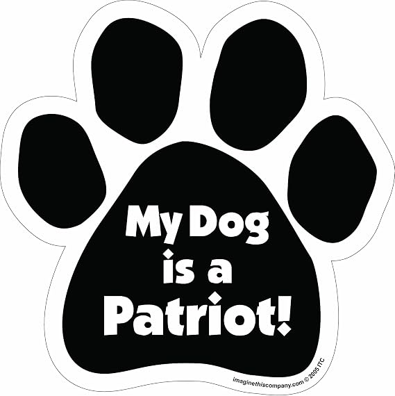 Imagine This Paw Car Magnet, My Dog is a Patriot, 5-1/2-Inch by 5-1/2-Inch