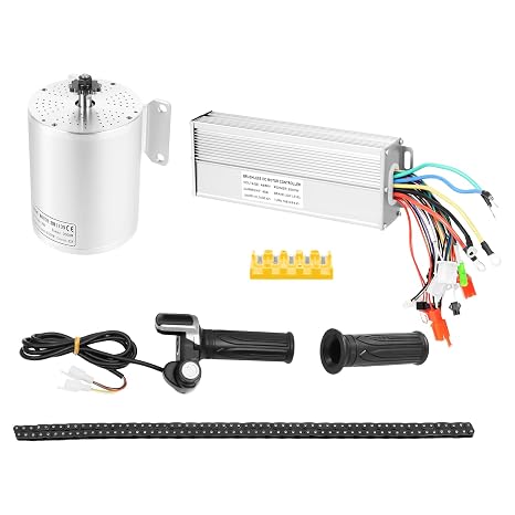48V 2000W Brushless Motor, 4300RPM DC Motor Complete Kit with Infinitely Variable Speed LCD Display Screen, Motor Kit with Controller for Go Kart, Bicycles, Motorcycles