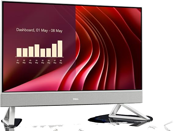 Dell All-in-One Desktop PC Dell 24 All-in-One EC24250 Core i7 1355U Memory 16GB SSD 1TB Windows 11 Home Pearl White Spring 2025