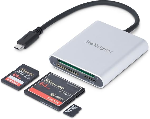 StarTech SD microSD CompactFlash Card Reader/Writer USB-C 3.0 (FCREADU3C)