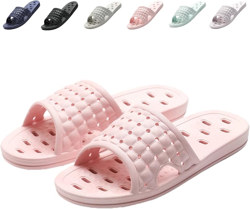 Shower Shoes for Men Women Quick Dry Slippers Dorm Slides Non-Slip Sandals