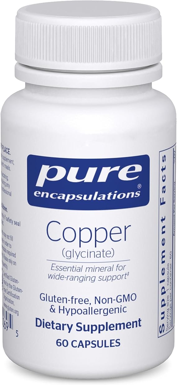 Pure Encapsulations Copper (Glycinate), 60 Capsules
