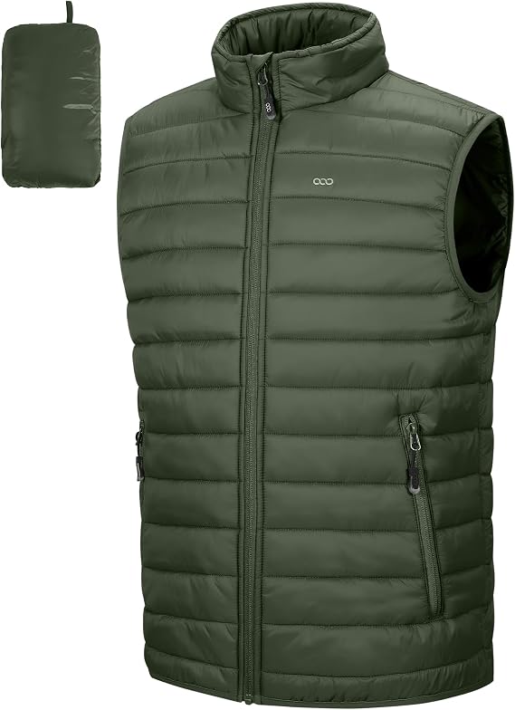 33,000ft Men's Packable Insulated Golf Puffer Vest Outerwear Lightweight