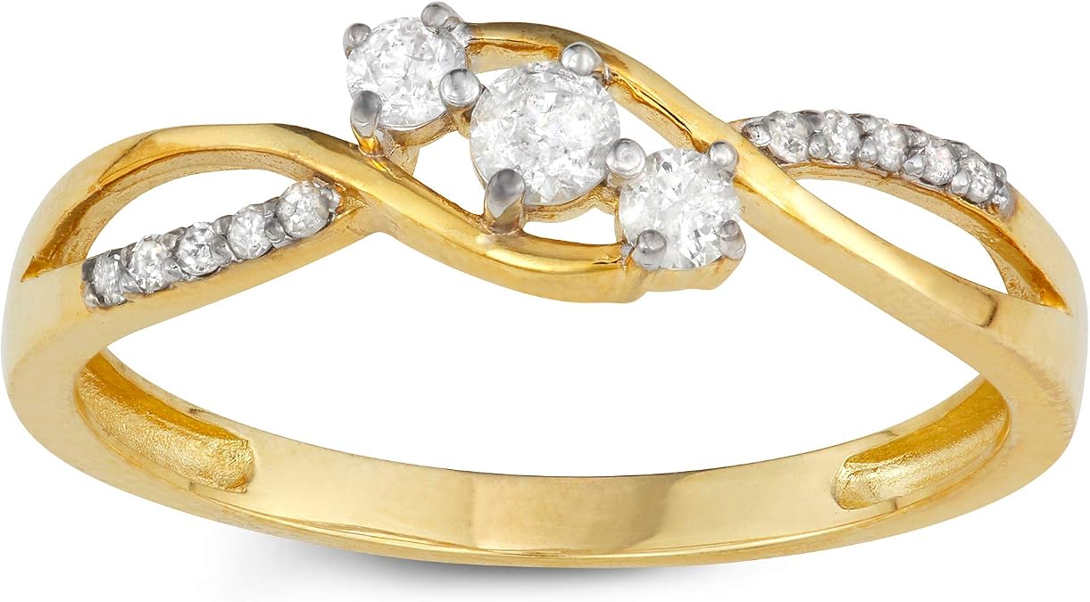 Tiara 10K Gold .2 CTTW Diamond 3-Stone Ring