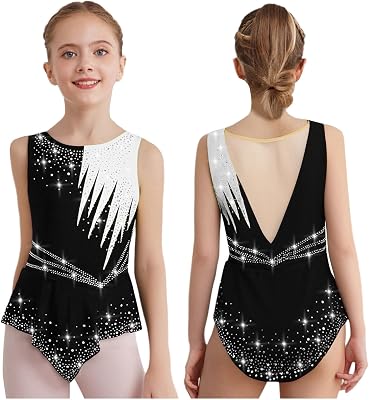 Loyan Gymnastics Leotard for Girls Ballet Leotards Tutu Dress Rhythmic Dance Costume Jazz Latin Skirted Bodysuit