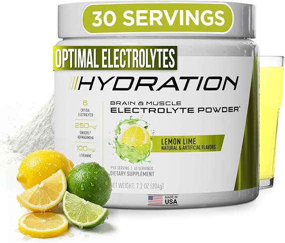 JYM Hydration Electrolyte Drink Mix, Lemon Lime, Sugar Free - 7.2 Oz