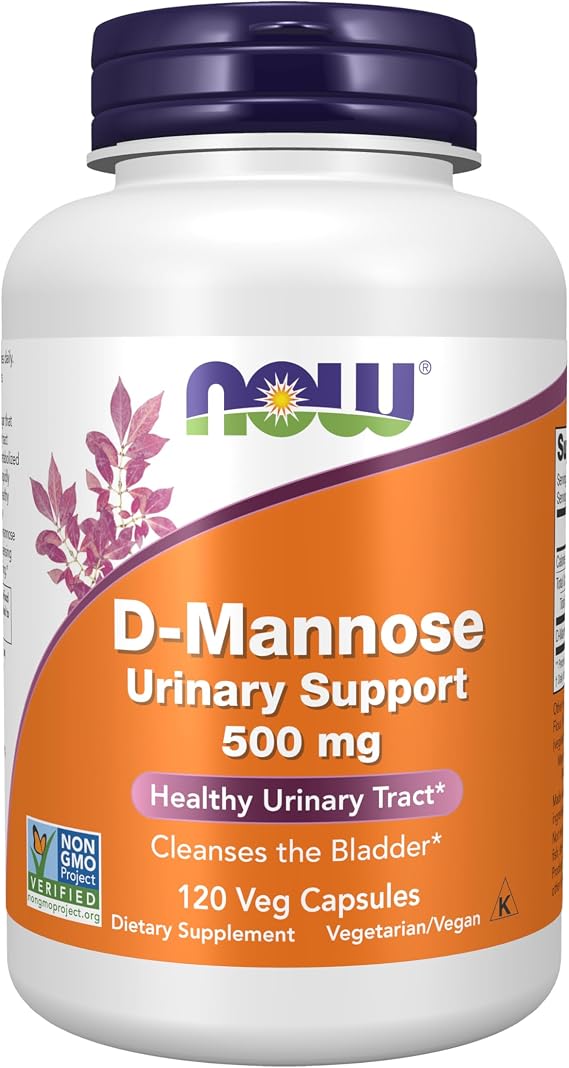 NOW Foods Supplements, D-Mannose 500 mg, Non-GMO Project Verified, Healthy Urinary Tract*, 120 Veg Capsules