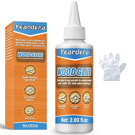 Yeardera Wood Glue, Professional Furniture Repair Glue, Clear Carpenter Glue, Strong Wood Glue for Crafts, Furniture, Wood Floor and Wood Products (150g/5.1oz) (60g)