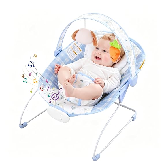 Baby Bouncer Seat, Portable Baby Bouncer 0-6 Months Up to 20 lbs