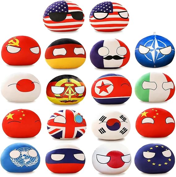 18pcs Countryballs Plushies Country Ball Plushies Stuffed Plush Toy Cotton Material Cute Charms for Birthdays (4in)