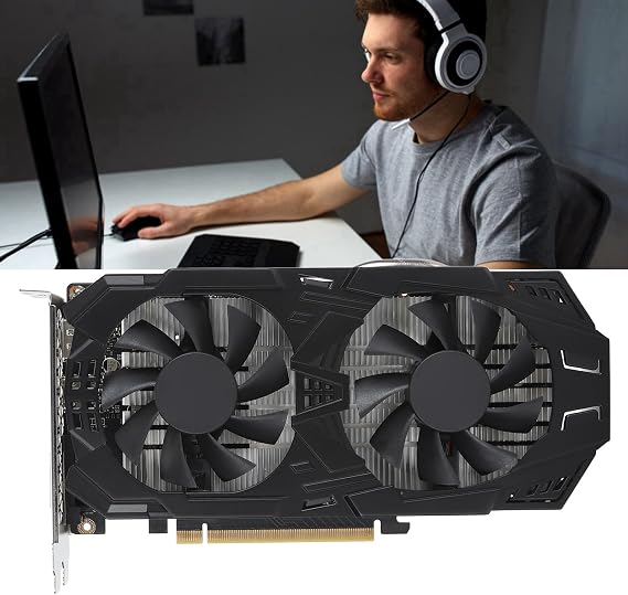 Sxhlseller Gaming 1660 Super 5GB Graphics Card, GDDR5 192Bit Fan Computer Gaming Graphics Card, Desktop Computer Graphics Card for Work Entertainment