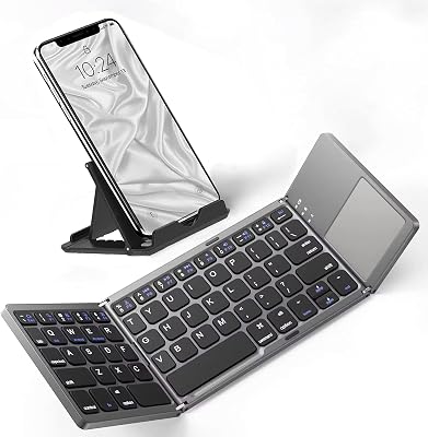 Slim Foldable Wireless Keyboard Compatible with Samsung Galaxy Tab S7S7S6LiteS5ePlus Includes TOUCHPAD Mouse 48H Use560 Days StandbyPortableCompactTri-FoldRechargeable