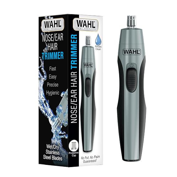 Wahl Clipper Battery Operated Precision Ear & Nose Hair Trimmer for Men | Travel-Ready Aa Battery Ear And Nose Hair Trimmer With Rinseable Blade For Easy Cleaning Model 3026462