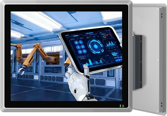 19" Industrial Embedded Panel PC, IP65 Fanless Touch All in One Computer, Windows 11 Pro, Auto Power-on, 2xLAN,HDMI,6xUSB,2xRS485,4xRS232 (J6412, 8GB RAM 128GB SSD)