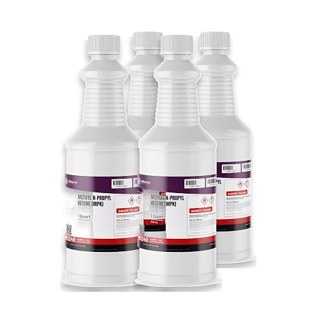 Alliance Chemical Methyl n-Propyl Ketone (MPK) Industrial Solvent - 1 Gallon - (4) 32 Fl Oz Bottles - High Purity - Made in America
