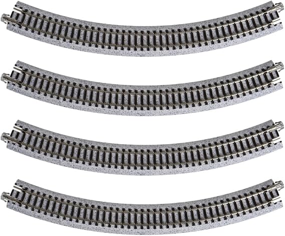 Kato USA Model Train Products Unitrack, 282mm (11") Radius 45-Degree Curve Track (4-Piece)