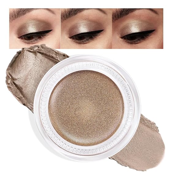 FeiCuiYun Cream Glitter Caramel Shimmer Metallic Eyeshadow Palette Makeup, Natural Single Mini Instant Holographic Eyeshadow For Women, Sombras Crema Para Ojos, Talc, Paraben & Cruelty Free, 710