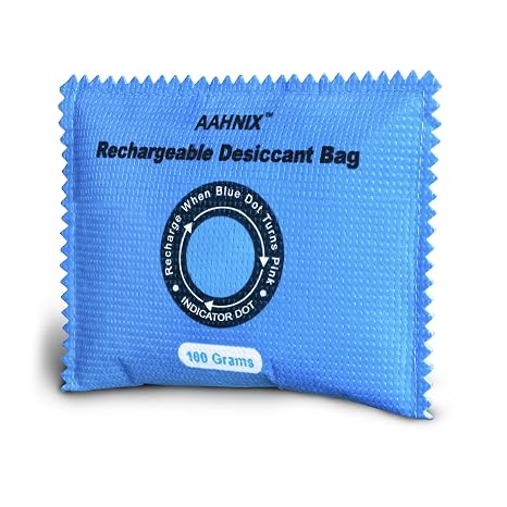 100g Rechargeable Silica Gel Packets, Moisture Absorbers for Storage Bins, Safe Dehumidifier Bags, Desiccant Packs for Closets, Cars, and Electronics