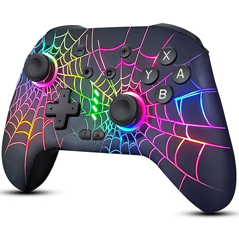 Switch Controller for Nitendo Switch/Switch 2/Switch Lite/Switch OLED | Wireless Pro Controller, Switch Controller Pro, Rechargeable Switch Remote Gamepad with 6-Axis Gyro,10 LED Light, Black