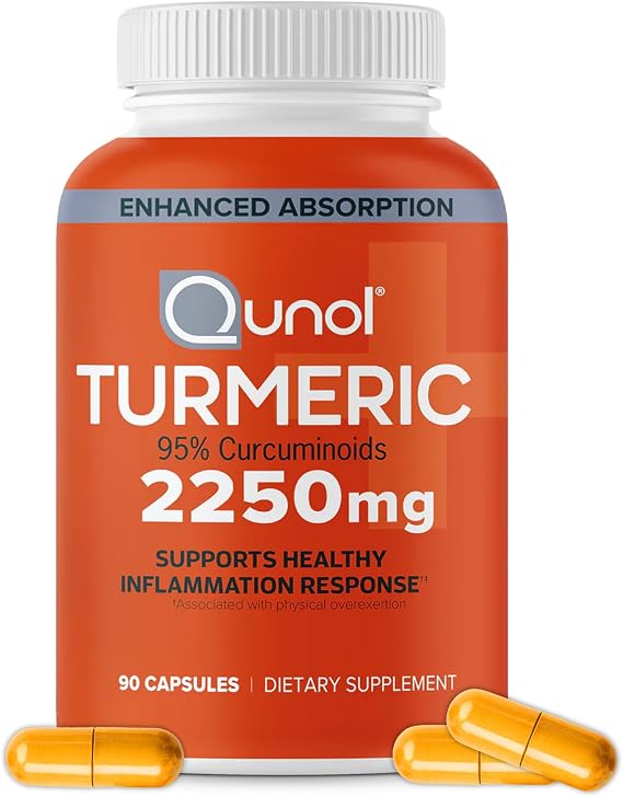Qunol Turmeric 2250mg + Black Pepper for Enhanced Absorption, 90 Capsules