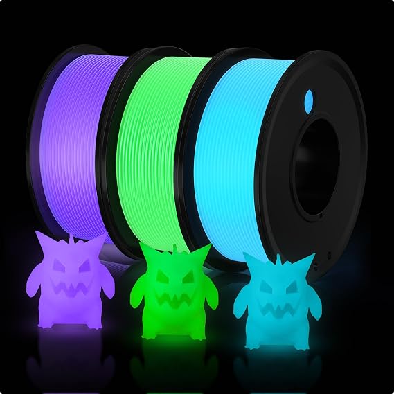 3D Printer Filament PLA 1.75mm 3D Printing Material with 3 Colors Bundled Printing Filiment 1.75mm Blue Purple Green Size Accuracy 0.02 mm Filiment Spool Vacuum Packaging 250G X 3