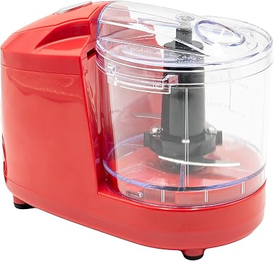 Better Chef 1.5-Cup Mini Food Processor | Stainless-Steel Blade | Pulse Switch Red