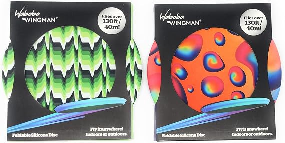 Wabob Wingman Foldable Silicone Throwing Disc - 2 Pack (Assorted Colors)