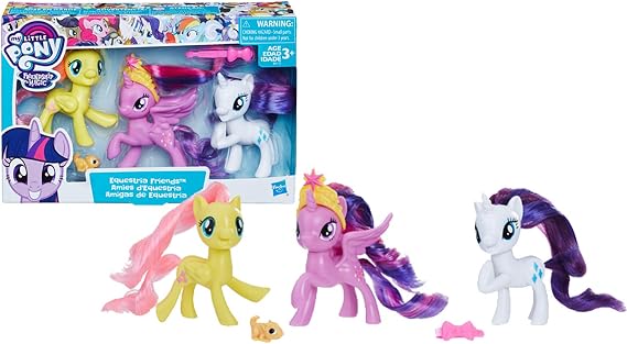 My Little Pony Toy Twilight Sparkle, Rarity & Fluttershy 3-Pack, Intro to Friendship is Magic, Ages 3 and Up