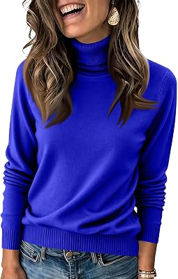 Cashmere Sweaters for Women,Turtleneck Sweater Long Sleeve Casual Knit Pullover Sweater Top Spring Winter Fashion