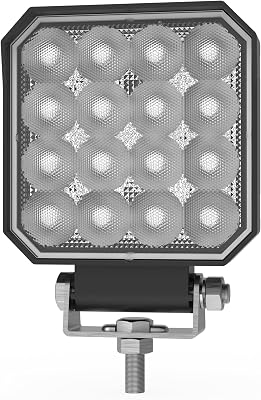 ECCO LED Work Light 4 Inch Square LED White Work Lamp Flood Beam 24W 2300lm 12V 24V Waterproof for Commercial Vehicle Light, Tow Truck, Work Truck, Construction Vehicle,
