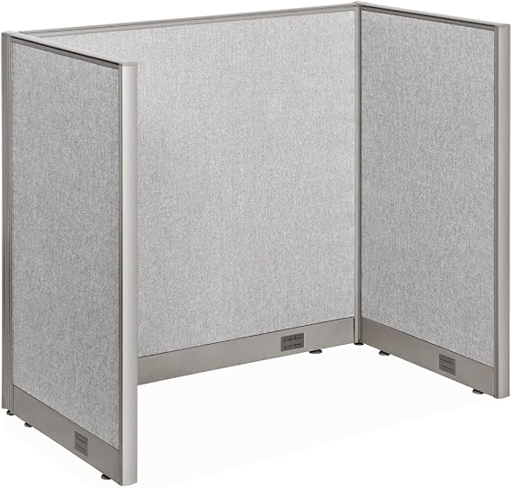 GOF Cubicle Single 1 Station Office Partition, Large Fabric Room Divider Panel Workstation, 30"D x 48W x 48"H