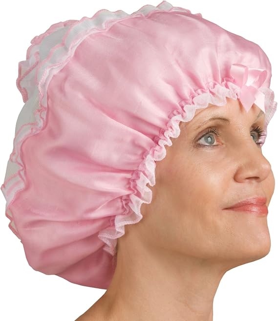 EasyComforts Satiny Sleep Cap, Sleep Pink