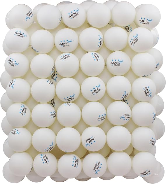 MAPOL 100ct White 3-Star Table Tennis Ball Advanced Training Ping Pong Ball | Lively,Consistent Bounce, Perfect for Drills. No Dent, Durable Build Holds Shape. Reliable Performance for Extended Training