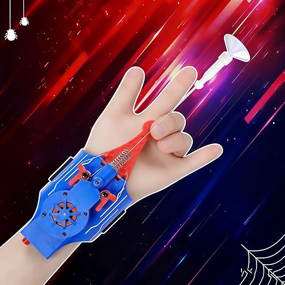 Spider Web Shooter Pro, Web Launcher String Shooters Toy, Cool Gadgets, USB Charging, Instant Retract Button, Ultimate Superhero Gift (Blue)