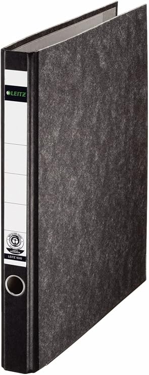 Leitz 2-Ring 1-Inch Premium A4 Sized European Black Marbled Binder, Black (R25)