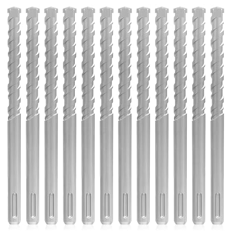 12PCS 1/2 Inch SDS Plus Rotary Hammer Drill Bit Set | for Concrete, Stone, Brick and Block