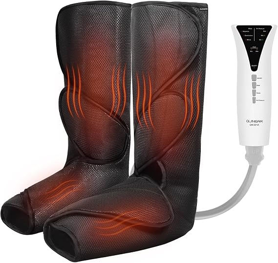 QUINEAR Leg Massager with Heat, Compression Device for Legs, Heated Compression Boots Foot Calf Massage Machine Foot and Leg Pumps Massager