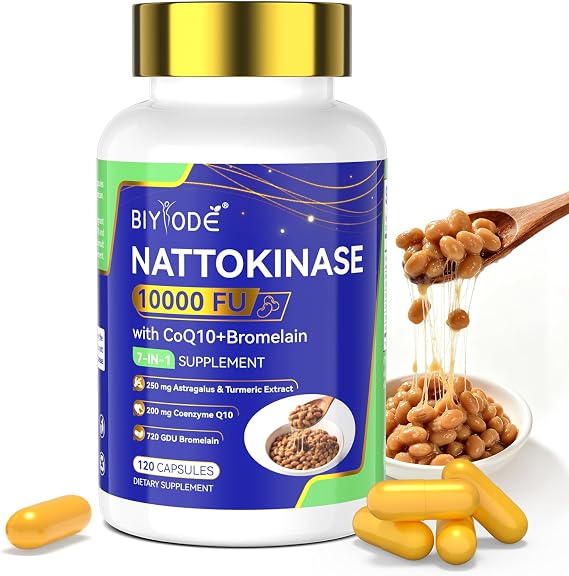 Nattokinase Supplement 10,000 FU, 120 Capsules, 60 Servings