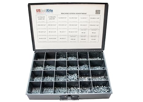 Machine Screw Assortment Kit Includes Phillips Bits-2,410 Piece Phillips Pan Head