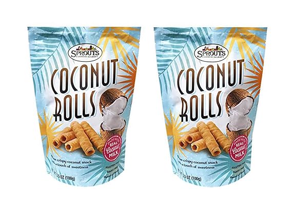 Sprouts Crispy Sweet Coconut Rolls 3.5oz, 2 Pack Original