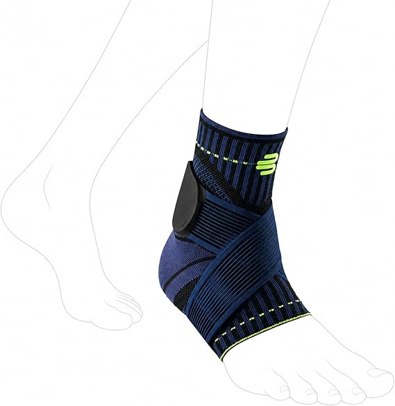 Bauerfeind Sports Ankle Support - Ankle Brace for Stabilization & Protection - Figure-8 Taping Strap - Targeted Compression - Lightweight & Durable (Black, Medium/Right)