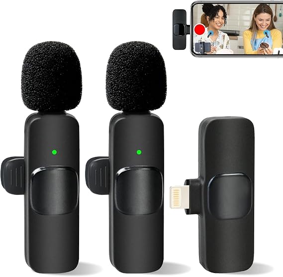 teknosepetim Kablosuz yaka mikrofonu, iPhone iPad profesyonel kablosuz klipsli mikrofon için, kablosuz çok yönlü kondansatör kayıt mikrofonu, röportaj videosu Podcast...